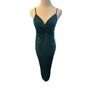 New! Club L London Green Ruched Maxi Dress Sz 8
